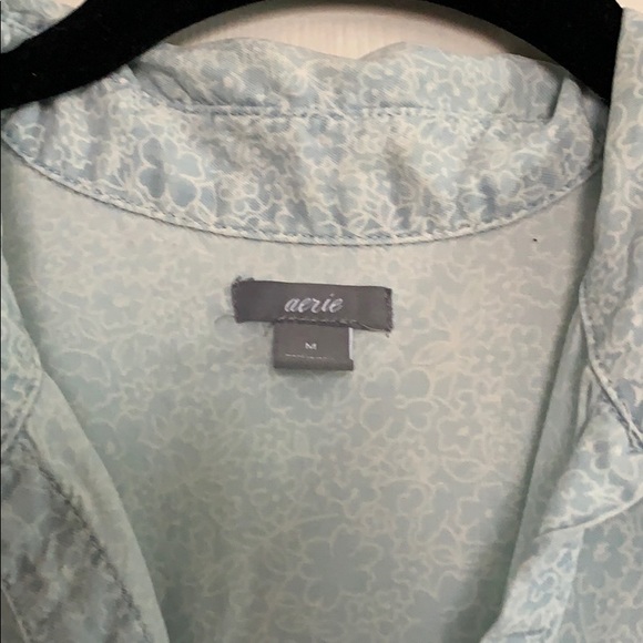 Short Sleeve, Light Denim Colored, Button Up Top - Picture 2 of 5